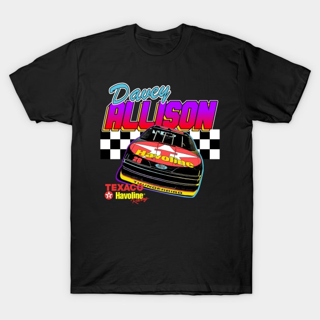 Davey Allison Havoline Retro Nascar Design T-Shirt by Reno27Racing